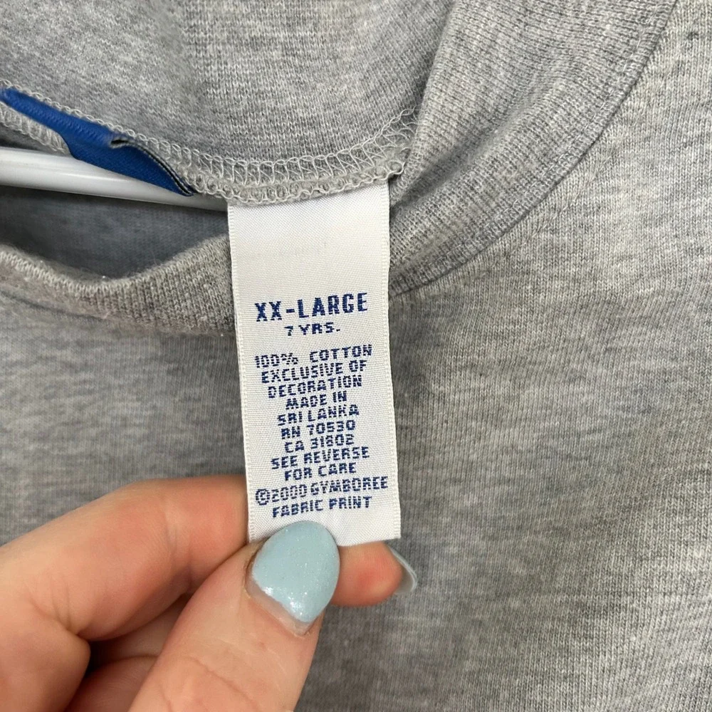 VTG Y2K Gymboree Grey Long Sleeve Mock Neck Cotton Sweatshirt XX LARGE 7 Years